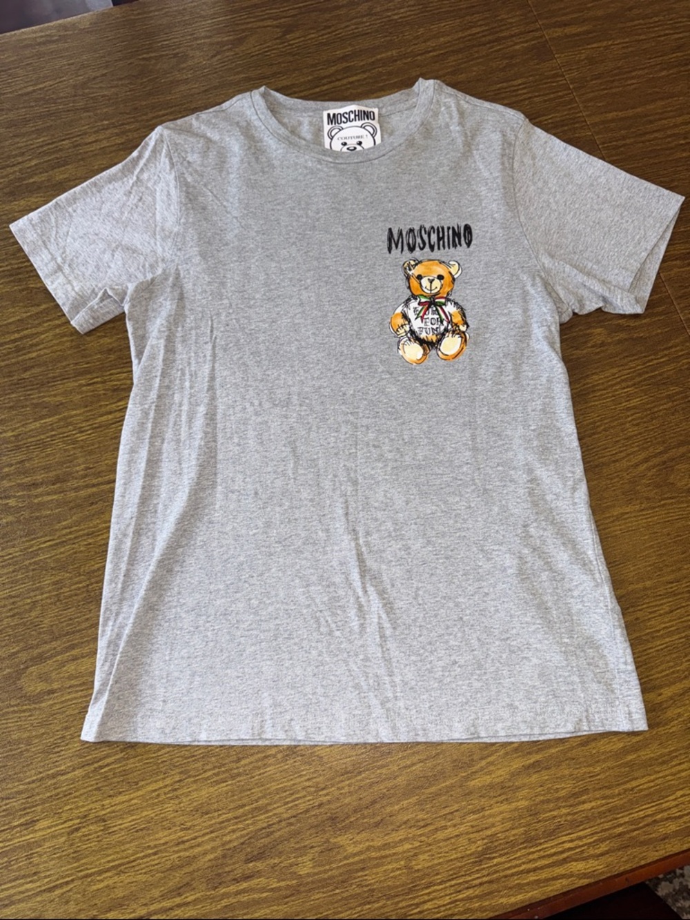 Moschino Grey Tee with Teddy Bear